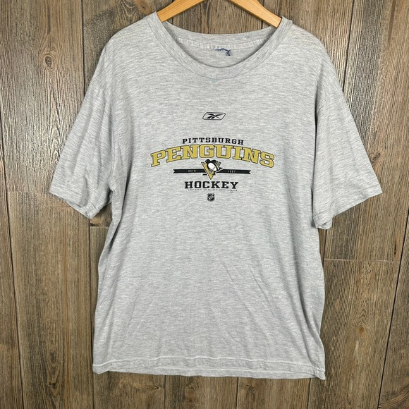 NHL Pittsburgh Penguins Hockey T-Shirt Reebok Graphic Tee Mens Size Large - Picture 1 of 5
